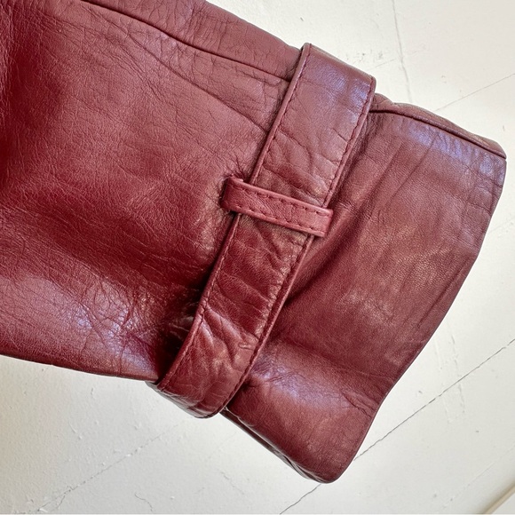 Vintage Leather Trench Coat Eitenne Aigner Burgundy Long Jacket 10 - Picture 7 of 16